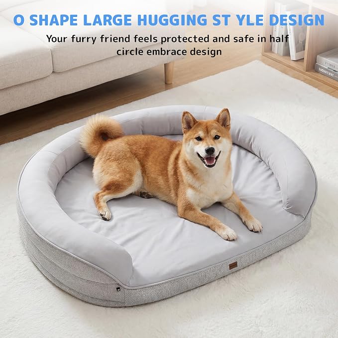 iweepet Cooling Orthopedic Dog Beds for Small & Medium Dogs, Q-MAX >0.5 Waterproof Dog Sofa Bed with Supportive 28D Egg-Crate Foam, Removable Washable Cover for Senior, Arthritis Dog - Image 5