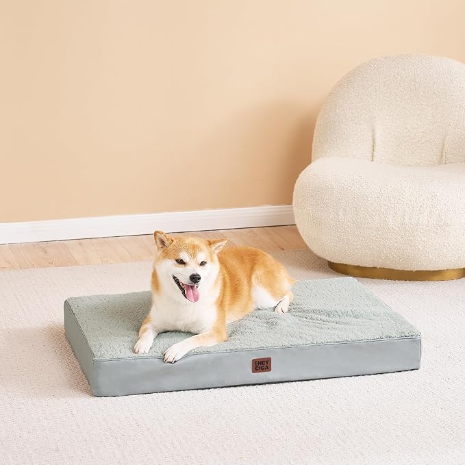 EHEYCIGA Orthopedic Dog Bed Extra Large with Removable Washable Cover, 47IN | Egg Crate Foam Support, Durable Oxford fabric, Non-Slip Bottom, Machine Washable, Soft Waterproof Plush Pet Bed Mat For Crate - Image 8