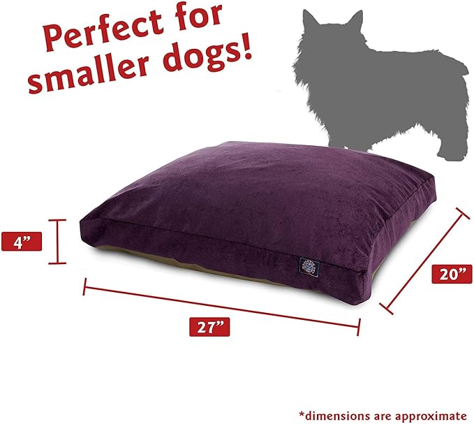 Majestic Pet Villa Rectangle Dog Bed Washable – Non Slip Comfy Pet Bed – Crate Bed with Removable Washable Cover – Kennel Bed for Sleeping, Polyester Fiber, Small, Aubergine - Image 4