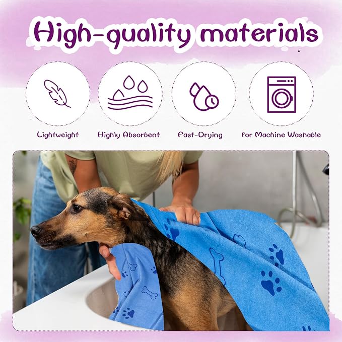 20 Pcs Dog Towels for Drying Dogs Bulk 20 x 40 Inch Quick Drying Pet Bath Towels Colorful Pet Grooming Towel Absorbent Microfiber Towel for Small Medium Large Dog Puppy Cat (Multicolor) - Image 5