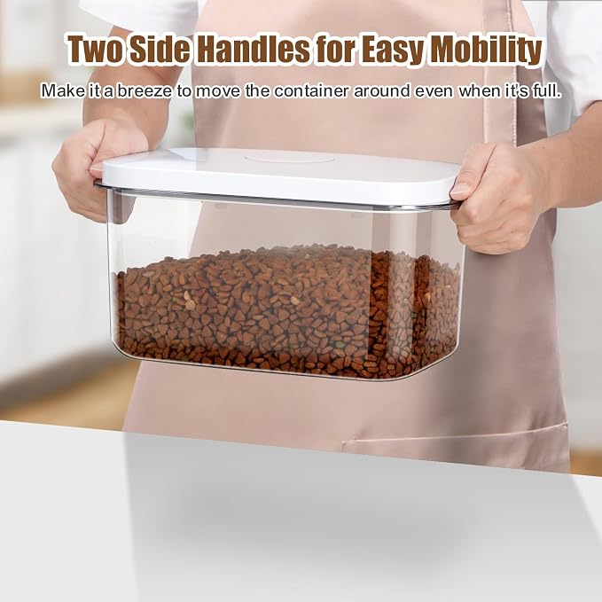 TBMax Dog Cat Food Storage Container 6-8 Lbs with Easy-Carrying Handles, Stackable Pet Food Dog Treat Container with Pop Up Lids, Airtight Food Storage Bin for Kitchen Organization - Image 6