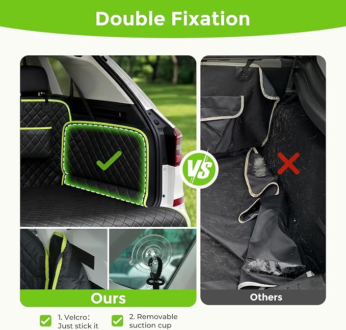 SUV Cargo Liner for Dogs, Upgraded Scratch-proof Leather 14.17" Heightened Side Flaps, 53.15" x40.55" Waterproof Non-Slip Trunk Liner with Bumper Flap, Universal Fit for SUVs Sedans Vans 3-Row SUV - Image 6