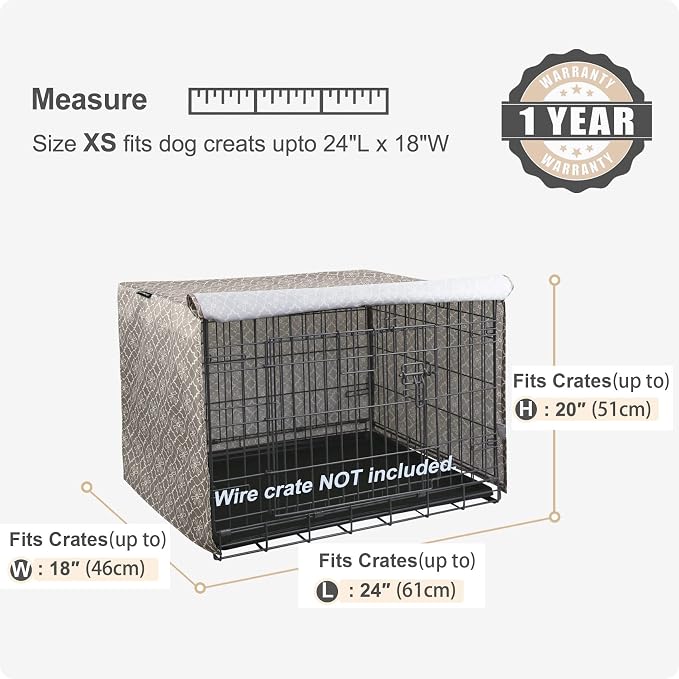 Explore Land Pattern Dog Crate Cover for 24 Inches Wire Cage, Heavy-Duty Polyester 1 2 3 Doors Standard Metal Pet Kennel Enclosure (Vintage Violet) - Image 2