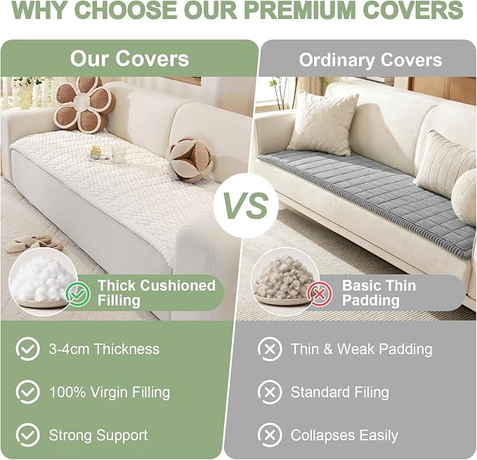 OstepDecor Couch Cover for Dogs, Washable Non Slip Sofa Cover for Pets, Soft Couch Covers for Sofa, Loveseat and Sectional, Furniture Protector Against Pet Hair & Scratches (35.4" x 82.7", White) - Image 7