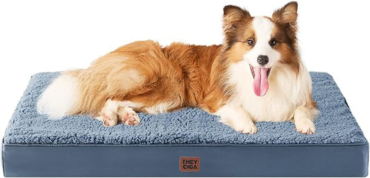 EHEYCIGA Orthopedic Dog Bed Extra Large with Removable Washable Cover, 41IN | Egg Crate Foam Support, Durable Oxford fabric, Non-Slip Bottom, Machine Washable, Soft Waterproof Plush Pet Bed Mat For Crate by EHEYCIGA