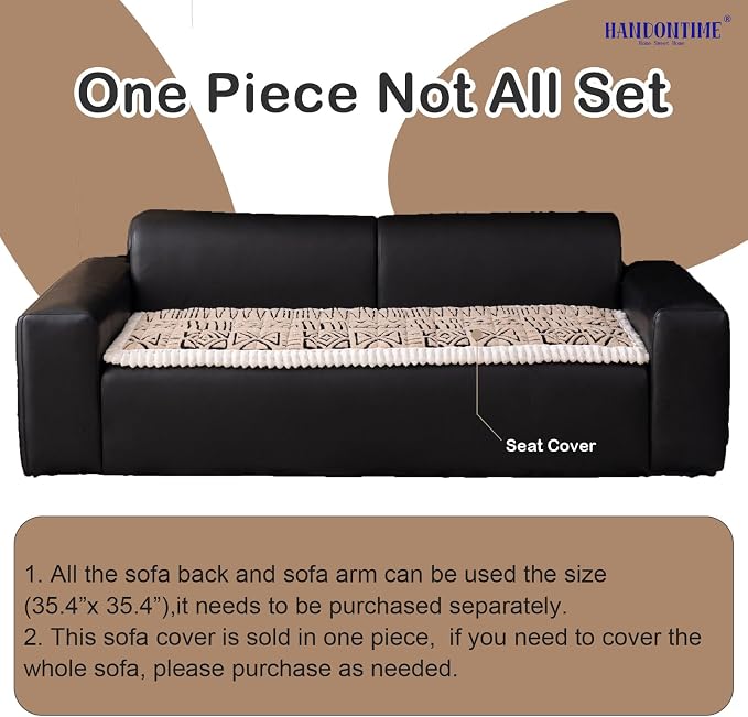 HANDONTIME Boho Couch Cushion Covers for Dogs Plush Couch Cover Washable Non-Slip Dog Sofa Cover Pet Couch Protector Fuzzy Geometric Sofa Slipcovers Dog Mat for Sofa and Couches(Brown, 27.6" x 82.7") - Image 5