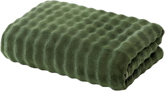 Bath Sheet 40x80 Inches Microfiber Extra Large BathTowel Super Soft Absorbent Quickly Dry Shower Towel for Bathroom (Olive Green, PK 1) by FITIFINE