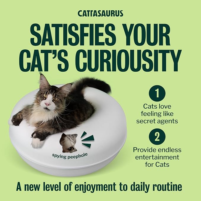 Cattasaurus Peekaboo Cat Cave, Extra Spacious for Multiple & Large Cats 15+ lbs, Scratch Detachable Cat Beds for Indoor Cats, Washable Tunnel Bed, Comfy Donut Tunnel (White, Jumbo) - Image 5