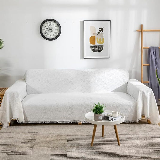 AIVIA Couch Cover Sheet Blanket, Oversized for 3-4 Cushion High Backrest Sofa, Furniture Decoration Slipcovers L Shape U-Shaped Sectional Protector by AIVIAChairCouchSofaCoverThrowBlanket