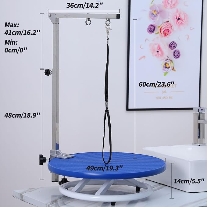 Dog Grooming Table for Dogs At-Home - 360 Rotating Medium Small Dog Grooming Table Adjustable Grooming Arm Includes Grooming Arm, Loop Noose - Image 6