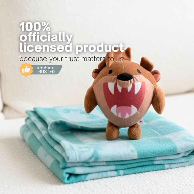 Looney Tunes Tasmanian Devil Pet Throw & Squeaky Pillow Set, Stimulating Toy As Gifts for Puppies, Cats, Dogs, (Officially Licensed) By Franco - Image 5