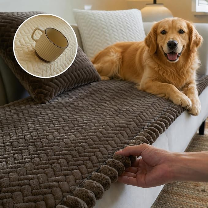 Couch Covers for Dogs, Dog Sofa Covers Washable, Dark Brown Non Slip Pet Couch Protector Blanket for 3 Cushion and Sectional Sofas by Unknown
