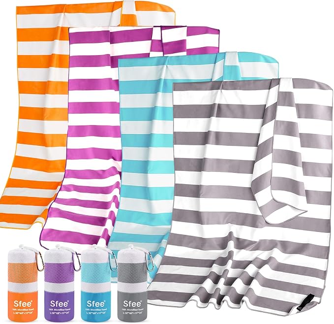 Sfee 2 in 1 Microfiber Oversized Beach Towel, Quick Dry Towel Travel Towel Camping Towel Super Absorbent Compact Lightweight Sports Gym Towels for Beach,Gym, Hiking, Pool, Backpacking, Bath, Yoga by Sfee