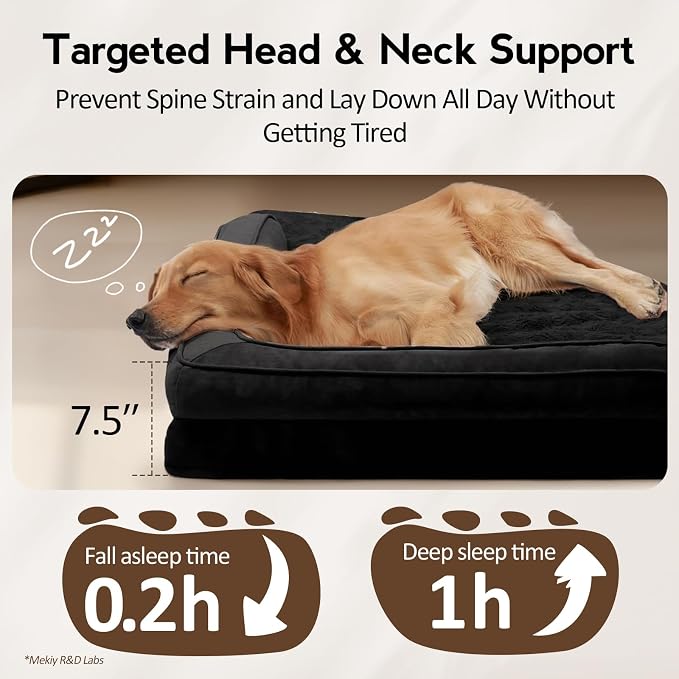 MEKIY Orthopedic Waterproof Dog Bed with Sides for Large Sizes Dogs | Egg Crate Foam, Waterproof Liner, Anti-Slip Bottom, Space-Saving, Perfect for Corners and Sofa Edges, 38 x 38 Inch - Image 3