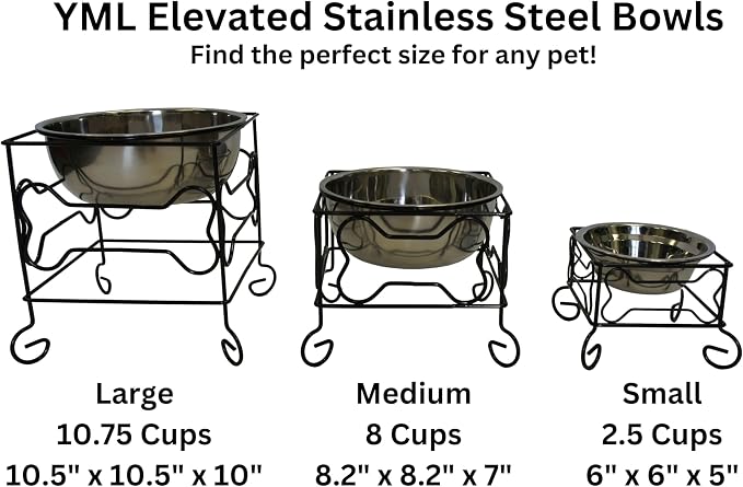 YML Wrought Iron Stand with Stainless Steel Dog Bowl, Large - Image 4