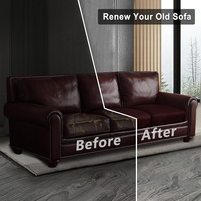 ANARACHON Leather Look Couch Cushion Covers Sofa Seat Slipcovers Sets Couches Furniture Protector for Sectional Armchair Loveseat Pets Kids Stretch Spandex Fabric (3 Cushion Sofa, Burgundy) - Image 7
