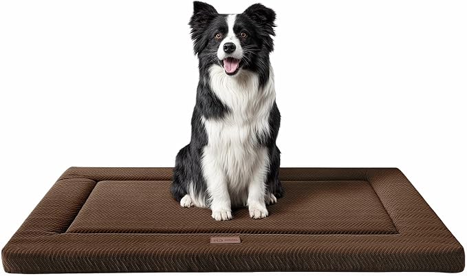 Dog Bed for Crate, Large Sized Dog Crate Beds, Washable Dogs Bed Mat | 42" XL Pet Beds Mat W/ Soft Wavy Plush Comfortable Anti-Slip Sleeping Mattress for Dogs & Cats by WESTERNHOME