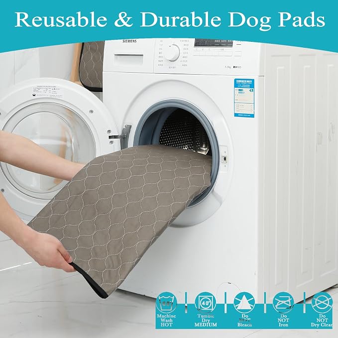 Bunlitent Washable Pee Pads for Dogs 18" x 24", 5 Pack, Brown | Reusable, Quick Dry, Anti-Slip, Waterproof, Whelping Pad for Pet, Playpen, Incontinence, Housebreaking, Training - Image 5