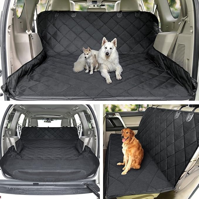 HCMAX Luxury Dog Vehicle Cargo Liner Cover Pet Seat Cover Bed Floor Mat Nonslip Waterproof Universal for Car SUV Truck Jeeps Vans Black - Large - Image 8