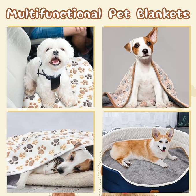 YUEPET 2 Pack Waterproof Dog Blanket, Washable Puppy Blanket for Bed Sofa | Waterproof Sofa Protector, Soft Fleece Flannel, 40 x 30 in, Machine Washable, White Coffee, Small-Medium Dogs and Cats - Image 7