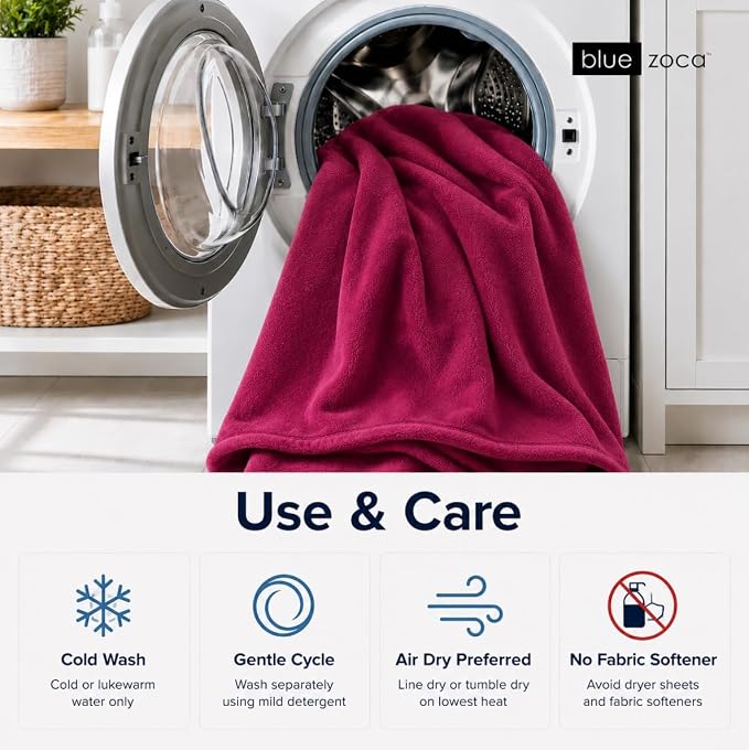 Waterproof Blanket | Machine Washable Dog Bed Cover | Waterproof Pet Blanket for Couch, Bed & Car | Cat & Dog Blankets for Large Dogs, Pets & Adults | Travel Size - 65x50in Merlot - Image 7