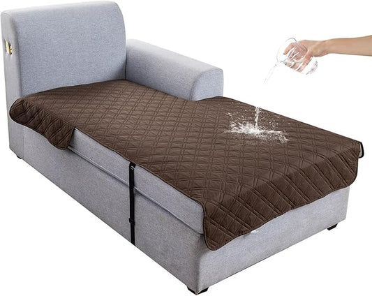 Genina L Shape Couch Cover, Sectional Couch Chaise Covers, Waterproof Washable Sofa Covers for Right L Shape Chaise Lounge, Anti-Slip Sofa Slipcovers for Dogs Cats Pet Friendly(Chololate) by Genina