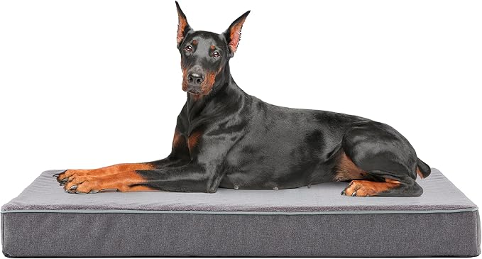 WATANIYA PET Extra Large Dog Beds, Memory Foam with Faux Fur, Orthopedic with Waterproof Liner, Anti-Slip Bottom, Machine Washable Cover by WATANIYAPET