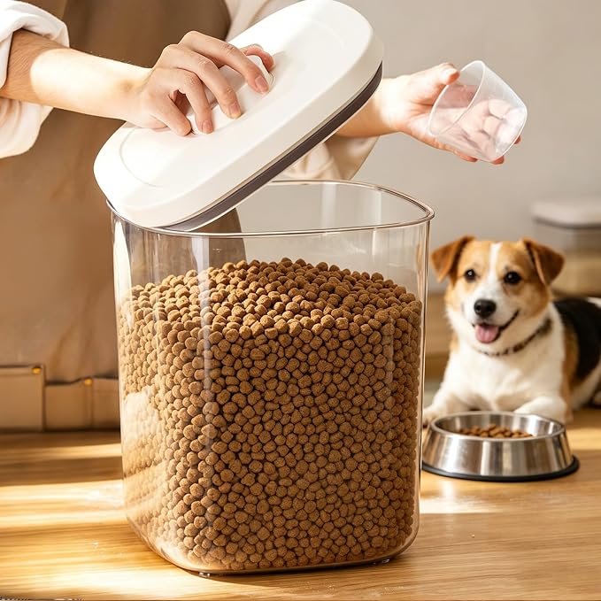 TBMax Dog Cat Food Storage Container 10 Lbs, Stackable Pet Food Dog Treat Container with Pop Up Lids, Airtight Food Storage Bin for Kitchen Organization - Image 2