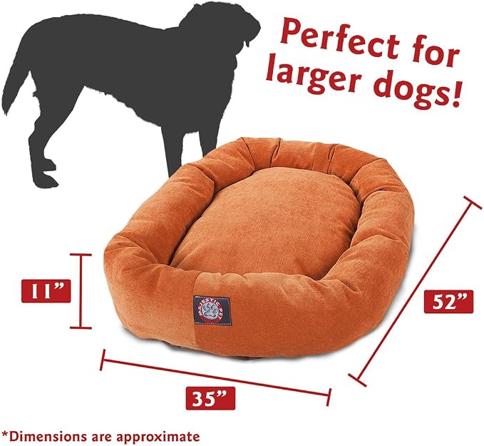 Majestic Pet Villa 52 Inch Shredded Memory Foam Dog Bed for X-Large Sized Dog 52x35x11 Inch–Orthopedic Pet Bed with Removable Washable Cover-Washable X-Large Puppy Mat with Head Support-Orange - Image 3