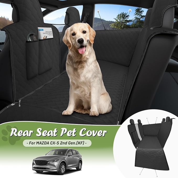 Shademax Custom for 2017-2025 2026 Mazda CX-5 Rear Seat Pet Cover Dog Seat Cover for Back Seat Pet Mat Protector Waterproof Scratch Prevent Dog Car Hammock CX5 Accessories 2025 Liner Oxford Fabric - Image 2