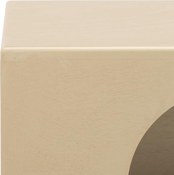 SAFAVIEH Home Collection Bean Mid-Century Natural Square Covered Cave Small Pet Cat Bed (Fully Assembled) - Image 3