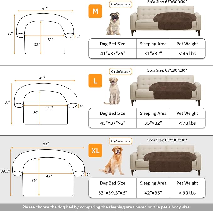 GGIB Calming Dog Bed Fluffy Plush Dog Mat for Furniture Protector with Removable Washable Cover for Large Medium Small Dogs and Cats (Extra Large (53x39.3x6), Coffee) - Image 5