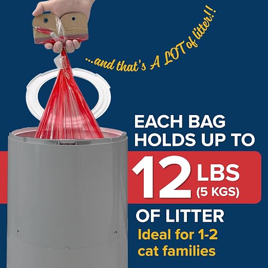 Red Rocket Kitty Twist'R Plus Cat Litter Disposal System, Litter Trash Can | Grey, Odor Control, Large Capacity, Holds Up to 12 Lbs, Includes 2 Size #1 Odor Blocking Bags, 2 Charcoal Sachets, Scoop - Image 5