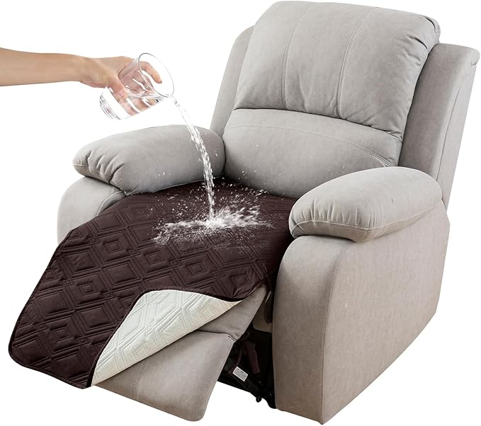 Genina 100% Waterproof Recliner Chair Covers, Anti-Slip Recliner Cover Dog Couch Cover Furniture Protector, Reclining Sofa Slipcover for Pets Dogs, 1 Piece (Chocolate, Recliner) by Genina
