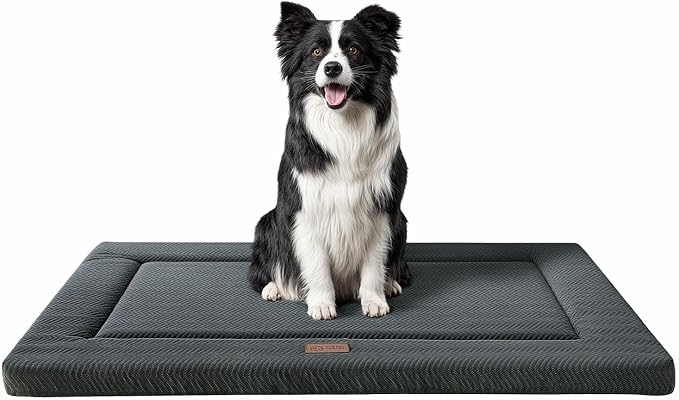 Dog Bed for Crate, Medium/Large Dogs Crate Bed,Washable Dog Beds Kennel Mat | 36" Pet Beds Mat W/ Soft Wavy Plush Comfortable Anti-Slip Sleeping Mattress for Dogs & Cats by WESTERNHOME