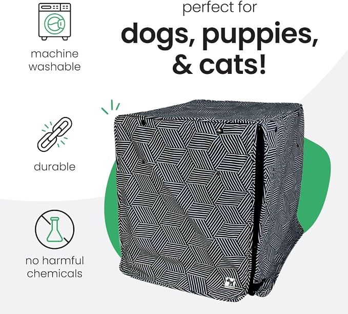 Molly Mutt Rough Gem Dog Crate Cover, 100% Cotton Canvas Cover with 2 Roll-Up Panels, Ideal for Dog or Cat Crate, Durable, Washable, and Free of Harmful Chemicals, 30" x 21" x 24" - Image 3