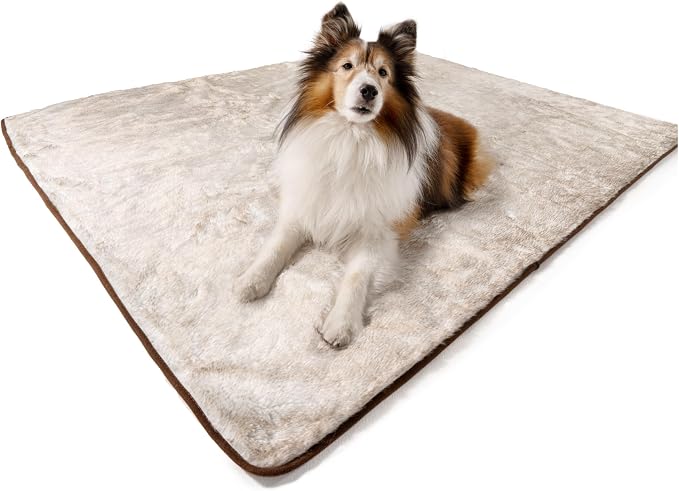 PAW BRANDS PupProtector Waterproof Throw Blanket, White/Brown, 60x50 | Waterproof, machine washable — protects couches, beds & car seats by PAWBRANDS