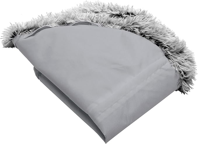 Furhaven Replacement Donut Dog Bed Cover Plush Long Faux Fur Calming Cuddler, Machine Washable - Misty Gray, Medium by FurHaven