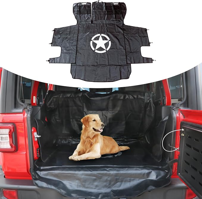 sukemichi Cargo Mat Dog Cargo Liner for 2007-2026 Jeep Wrangler 4 Door,Star | Waterproof oxford material,For 2007-2026 Wrangler JK JL,Nonslip Washable Pet Seat Cover & Anti-Scratch Liner - Image 7