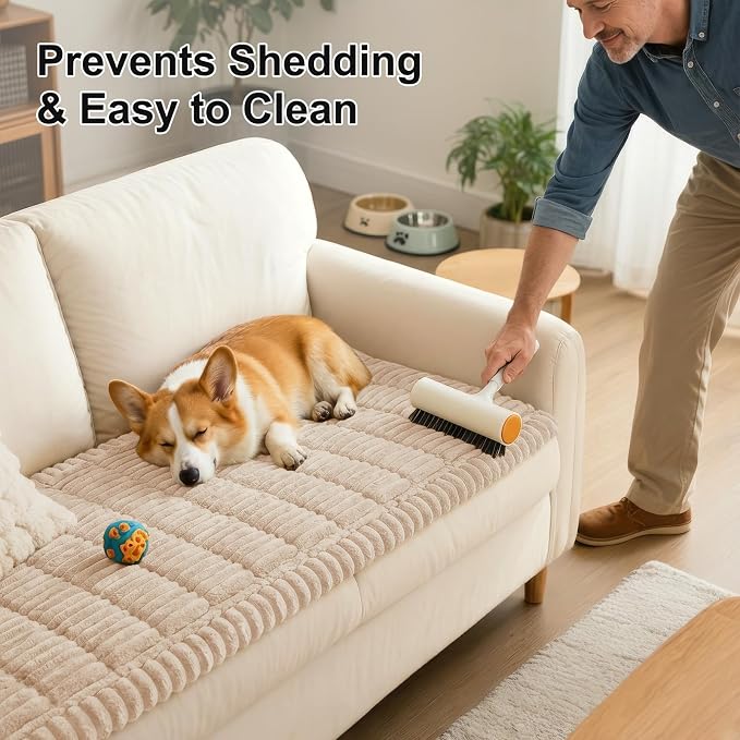 Smiry Couch Cover for Dogs, Non Slip Washable Sofa Protector for Pets | Soft Furniture Cover for Leather & Fabric Couches, Cozy Protect Against Fur, Dirt & Messes, Pet Friendly, 27.6"x88" - Image 7