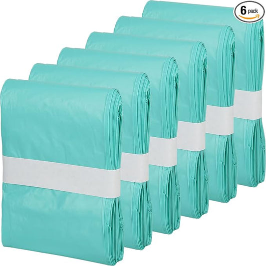 6 Count Cat Litter Pail Liner Refills - Bags Compatible with Litter Champ Pail, Green, Lightly Scented by Lisyee