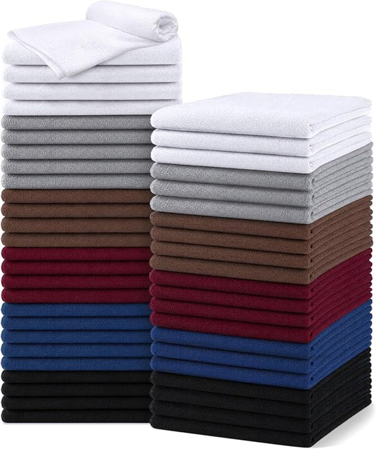 UNIMADE Salon Towels 48 Pack, Microfiber Barber Towels Bulk | (16x29 inches) Hair-Drying Cloth Super Soft Hand Cloth for Gym, Bath, Spa and Home Beauty Care(Not Bleach Proof) - Multicolor by Unimade