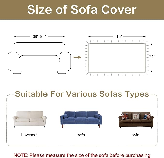 Loom and Mill Luxury Jacquard Sofa Couch Covers, Bronze Gold, 71"x118" | Classic Antique Sofa Throw Cover with Tassels for 2-3 Cushion Couch, Sectional Couch Cover Sofa Slipcover for Dogs Pets - Image 3