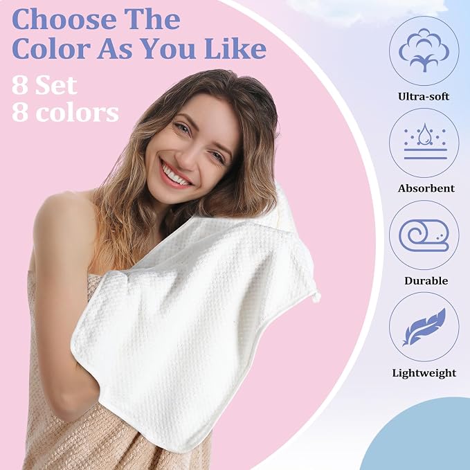 Peryiter 32 Pcs Towels and Washcloths Sets Towel Set of 8, 8 Bath Sheets 8 Washcloth 16 Hand Towels Coral Velvet Microfiber Towel, Soft Absorbent Quick Drying for Beach Pool Bathroom Hotel Spa Shower - Image 3