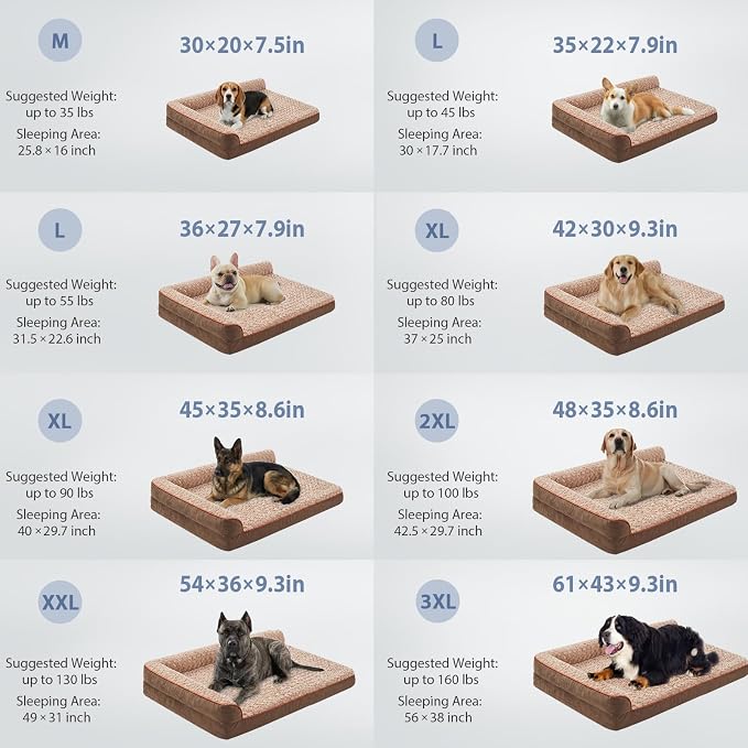 BFPETHOME Orthopedic XXL Dog Beds Large Sized Dog, Washable Dog Sofa Bed | Removable Cover, Waterproof Lining, Non-Slip Bottom, Large Pet Couch for Big Dogs, Cozy Shared Sleeping Dog Bed for Indoor - Image 2