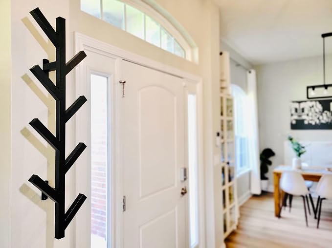 PREMIUM RACKS Coat Rack & Hat Rack - Modern Design - Wall Mounted - Stylish - (Black) - Image 3