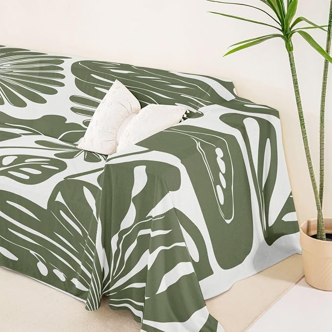 Erosebridal Sage Green Retro Floral Couch Cover 71" X 134" Vintage Minimalist Flower Sofa Cover Modern Aesthetic Couch Protector Cute 70S Sofa Protector for Cushion Couches Sofas, Washable Non Slip - Image 5