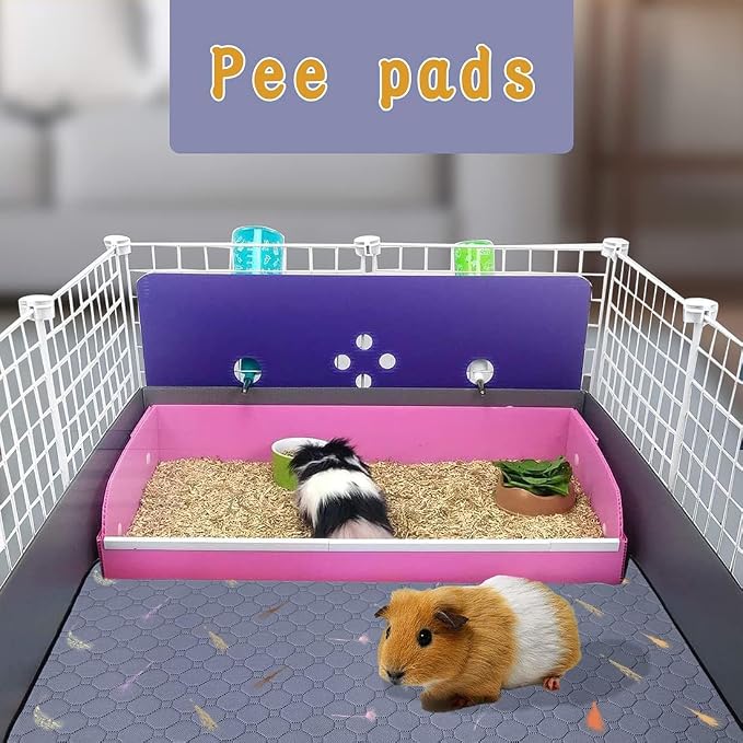 2Pcs Guinea Pig Cage Liners,Guinea Pig Fleece Cage Liners42''X56'' Super Absorbent Washable Pee Pads Reusable for Rabbit Hamster Chinchilla - Image 7