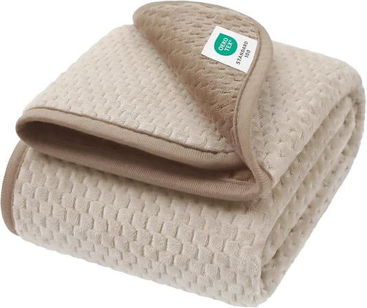 Luciphia Waterproof Blanket for Small Dog Cat Puppy Ultra-Soft & Calming Pet Throw Reversible Warm Fleece Durable Furniture Crate Couch Cover Protector Machine Washable Leakproof Beige S (40''x28'') by luciphia