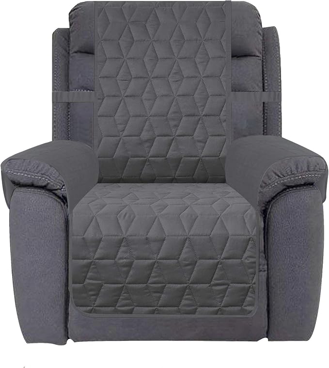 Ameritex Waterproof Nonslip Recliner Cover Christmas Decor Stay in Place, Dog Couch Recliner Cover Furniture Protector for Pets and Kids (Dark Grey, 23'') by Ameritex